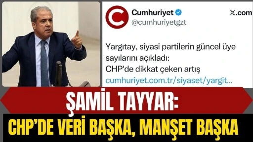 Şamil Tayyar: CHP&rsquo;de Veri Başka, Manşet Başka
