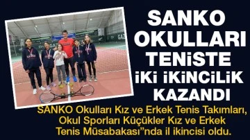 SANKO OKULLARI TENİSTE İKİ İKİNCİLİK KAZANDI