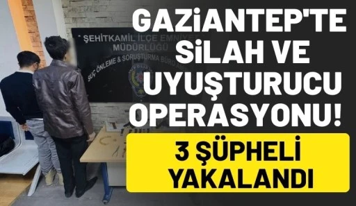 Şehitkamil&rsquo;de Silah ve Uyuşturucu Operasyonu