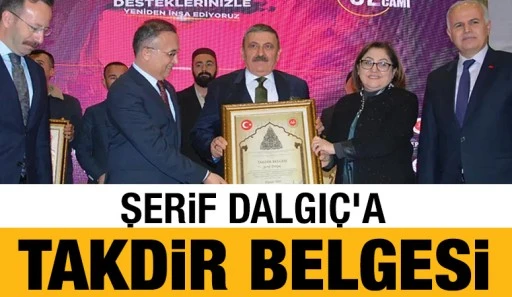 Şerif Dalgıç’a Takdir Belgesi