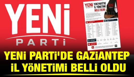 YENİ Parti&rsquo;de Gaziantep İl Y&ouml;netimi Belli Oldu