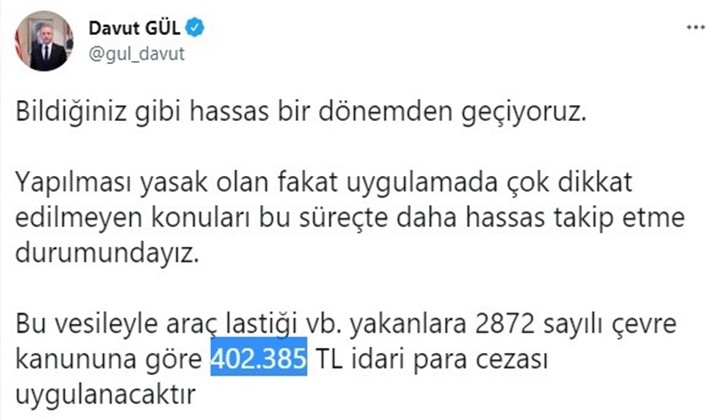 Araç lastiği yakanlara 402 bin TL ceza kesilecek