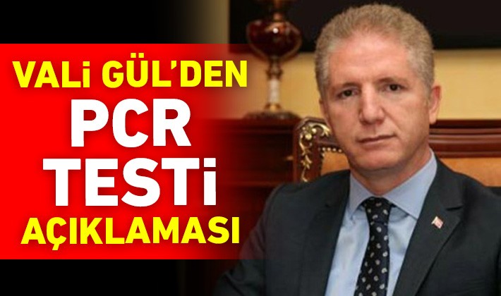 Vali Gül'den PCR testi açıklaması