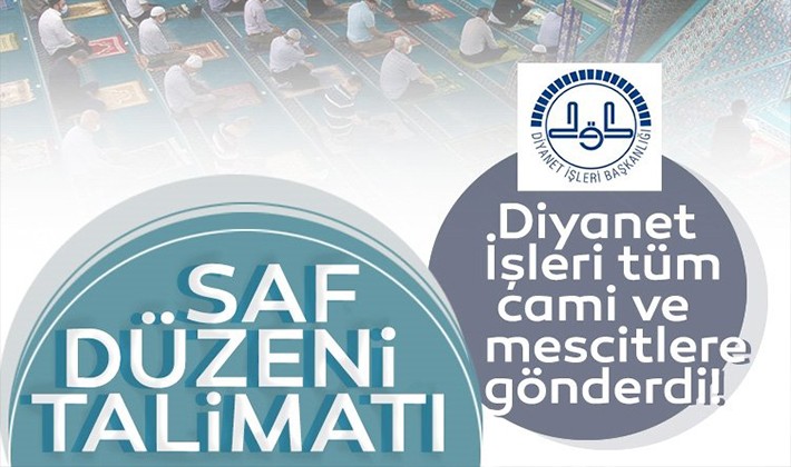 Diyanet'ten cami ve mescitlere 'normal saf düzeni' talimatı