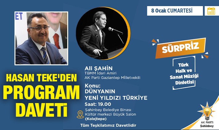 Hasan Teke'den program daveti