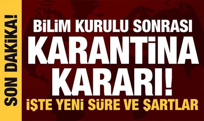 Bilim Kurulu sonrası açıklama! Yüz yüze eğitim ve karantina kararı