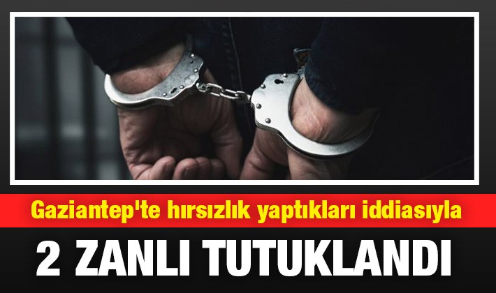 Gaziantep'te hırsızlık yaptıkları iddiasıyla 2 zanlı tutuklandı