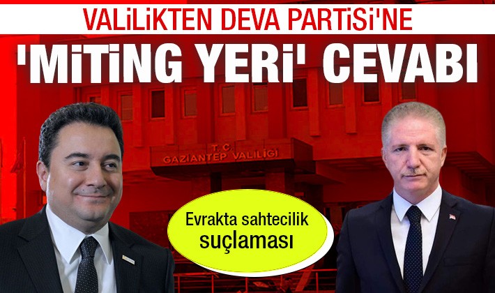 Valilikten DEVA Partisi'ne 'miting yeri' cevabı