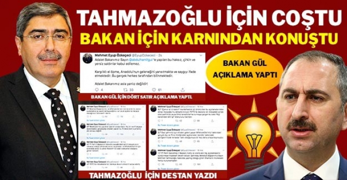 TAHMAZOĞLU İÇİN COŞTU, BAKAN İÇİN KARNINDAN KONUŞTU