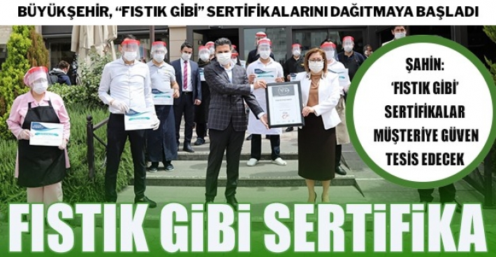 BÜYÜKŞEHİR, “FISTIK GİBİ” SERTİFİKALARINI DAĞITMAYA BAŞLADI