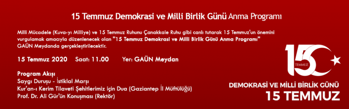 15 Temmuz Demokrasi ve Milli Birlik Günü Anma Etkinliği