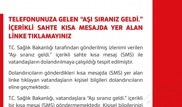 Sağlık Bakanlığından "sahte kısa mesaj" uyarısı