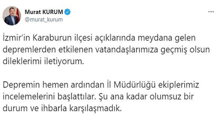 Son dakika haberi: Bakan Kurum'dan İzmir depremi açıklaması