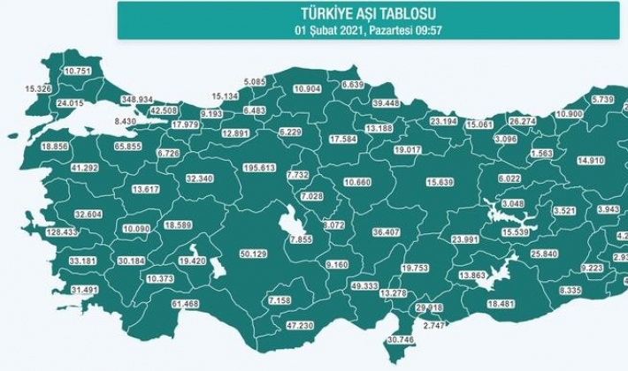 Türkiye'de koronavirüse karşı aşılananların sayısı 2 milyonu geçti
