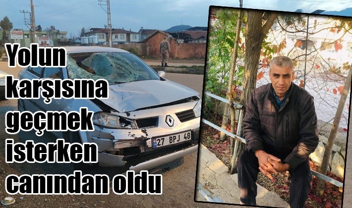 Yolun karşısına geçmek isterken canından oldu