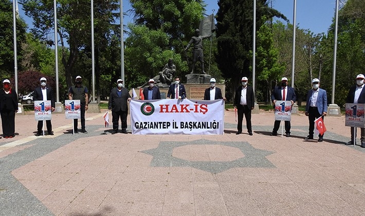 Gaziantep’te sessiz sedasız 1 Mayıs İşçi Bayramı kutlaması